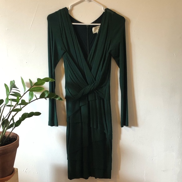 Nicole miller green long sleeve dress - Picture 2 of 5